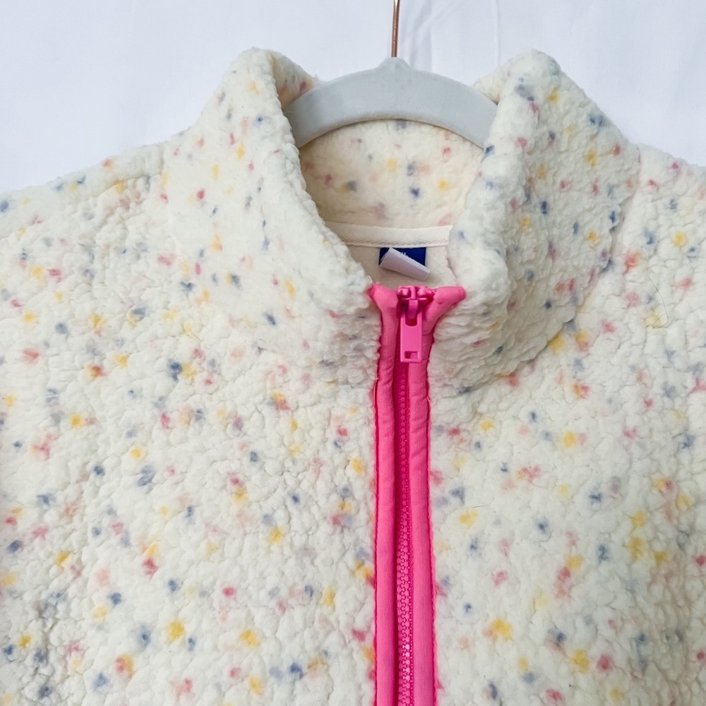 Old Navy Cozy Sherpa Printed Zip-Front Jacket - Confetti/Pink, Size XL (14-16) - Picture 3 of 10